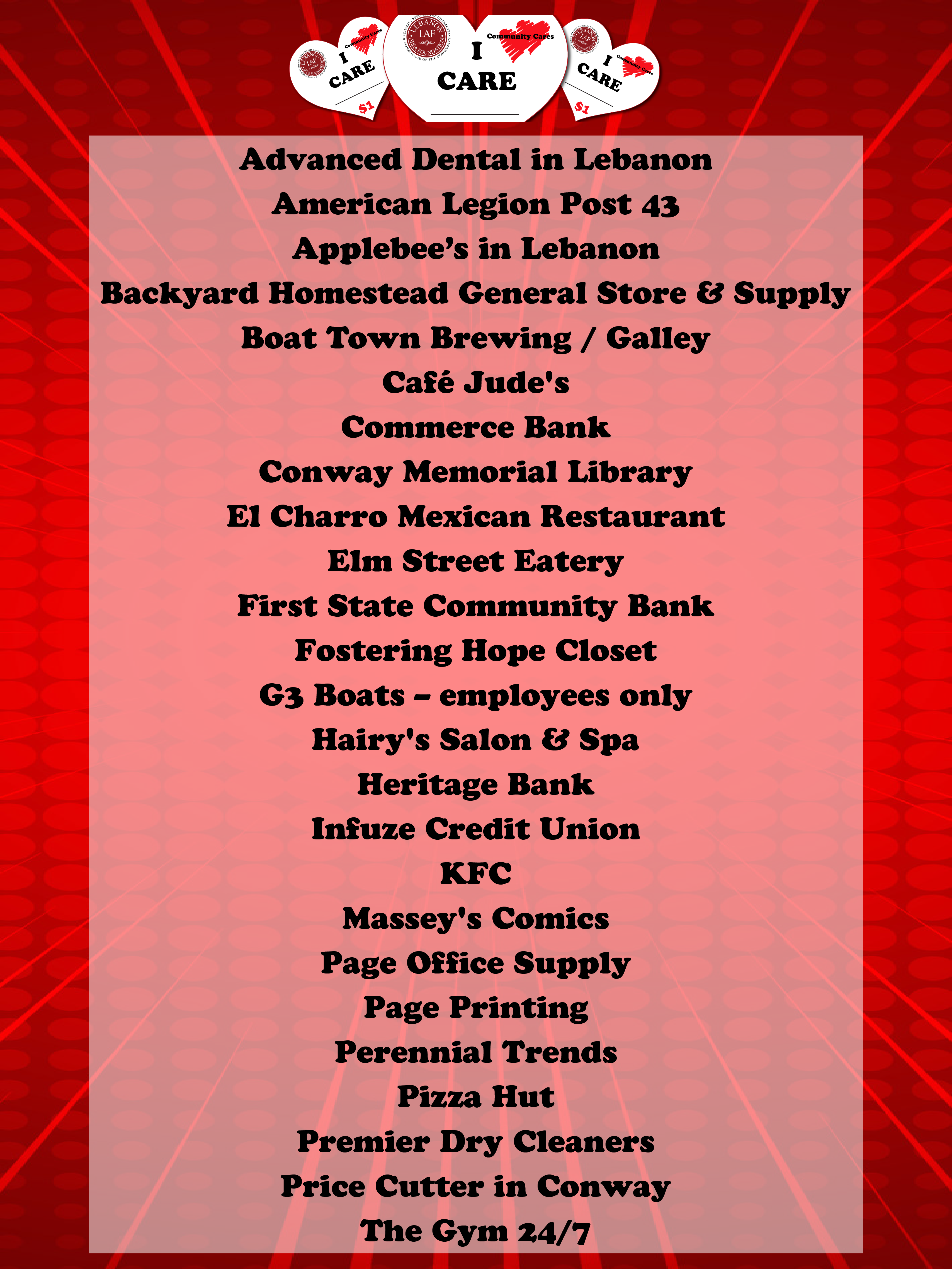 Community Cares Month of Giving Returns With a Full September of Ways to Give Back — Lebanon Now